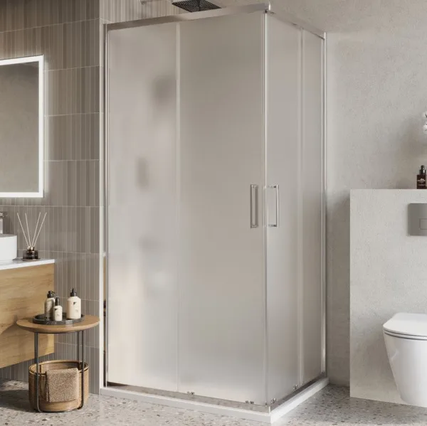 Душевой уголок BelBagno Luce AH-2-100/80-P-Cr 100x80, профиль хром, стекло рифленое Sancos — Оригинал