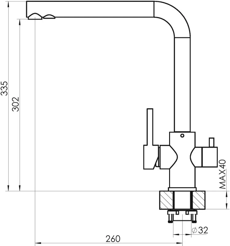 Смеситель для кухни Florentina Альдо FL серый шелк Sancos — официальный сайт