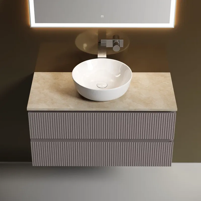 Тумба с раковиной Sancos Snob T 100 см, doha soft, столешница бежевая, раковина CN6013 Sancos — официальный сайт