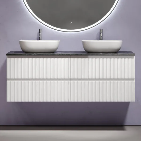 Тумба с раковиной Sancos Snob T 140 bianco, столешница черный мрамор TT140A1X, раковина CN6009 Sancos — Оригинал