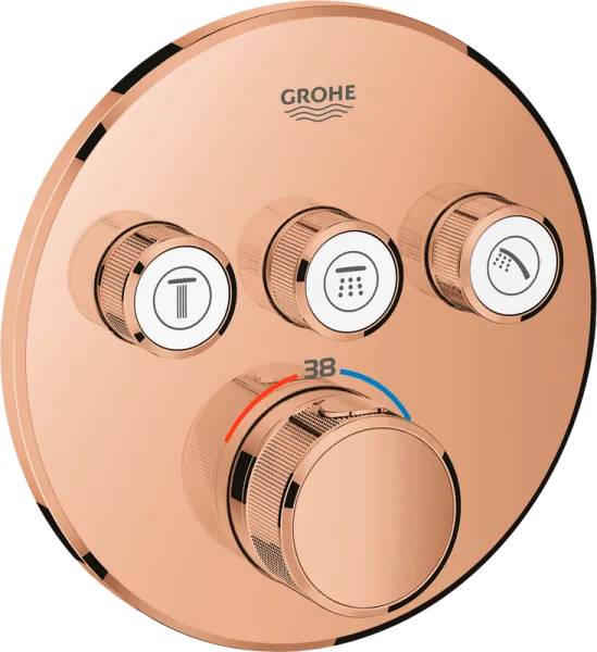 Термостатический смеситель встраиваемый Grohe Grohtherm SmartControl 29121DA0 для душа, теплый закат Sancos — Оригинал