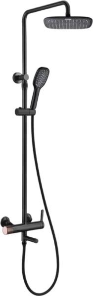 Душевая стойка Bronze de Luxe Avantgarde 2039RGB, черная, розовое золото Sancos — Оригинал