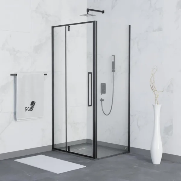 Душевой уголок RGW Stilvoll SV-03B+80 см (89-92)x80x200 профиль черный матовый, стекло прозрачное Sancos — Оригинал