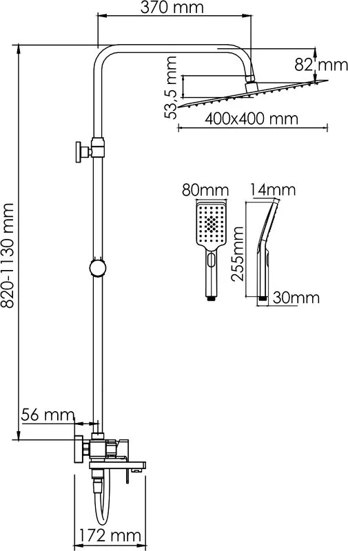 Душевая стойка Wasserkraft Aller A177.119.126.087.CH, хром Sancos — официальный сайт
