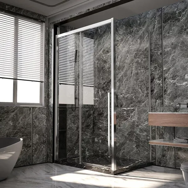 Душевой уголок Veconi Premium Trento PTC-SP-30CH 150x80, профиль хром, стекло прозрачное Sancos — Оригинал