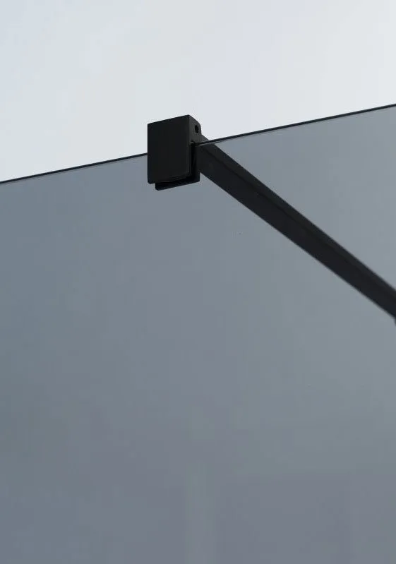 Душевая перегородка Cezares Liberta -L-1-110-120-GR-NERO профиль черный, стекло серое Sancos — официальный сайт