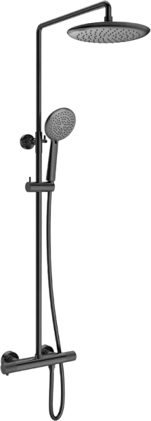 Душевая стойка Vincea Desire VSFS-1D0TGM, с термостатом, вороненая сталь Sancos — Оригинал
