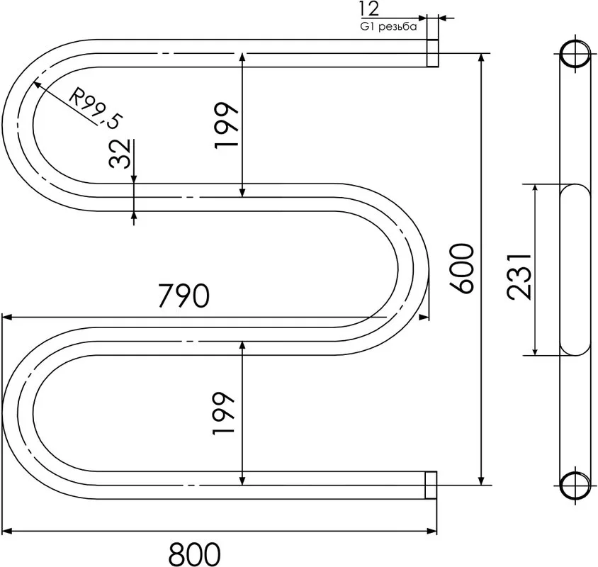 Полотенцесушитель водяной Indigo M MW60-80 Sancos — официальный сайт