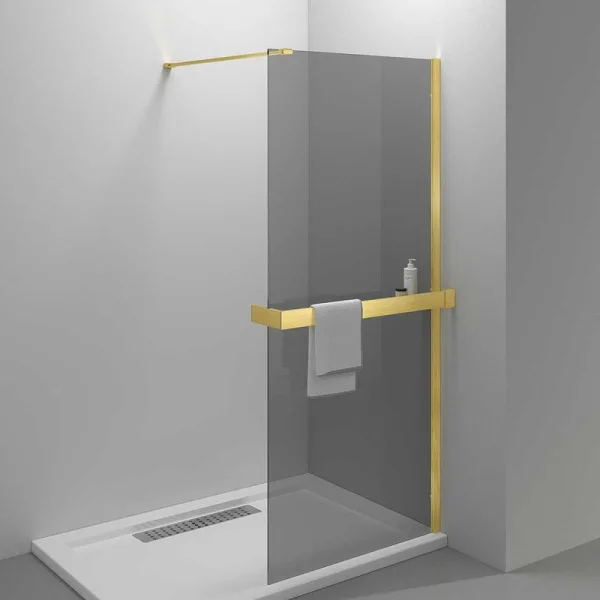 Душевая перегородка Vincea Walk-in HR VSW-4HR900CGG 90 см, профиль брашированное золото, стекло тони Sancos — Оригинал