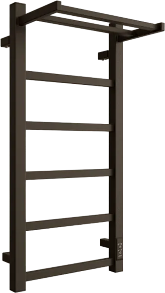 Полотенцесушитель электрический Двин Fj Plaza Neo 80/40 чёрный матовый, с полкой Sancos — Оригинал