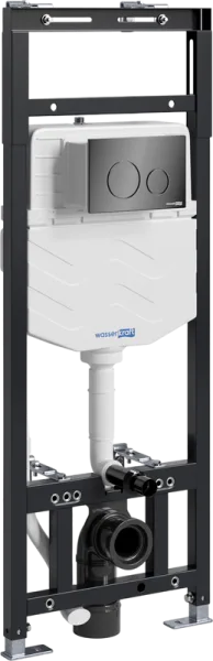 Система инсталляции для унитазов Wasserkraft Alme 15TLT.010.ME.PB02, с кнопкой смыва черной Sancos — Оригинал