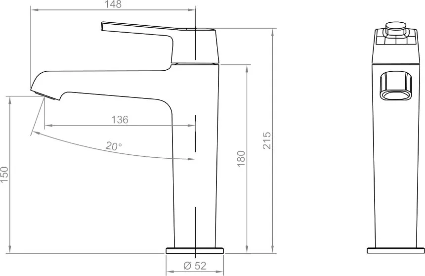 Смеситель для раковины RGW Shower Panels SP-301 хром Sancos — официальный сайт