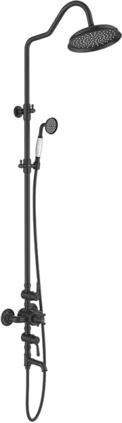 Душевая стойка AQUATEK Классик AQ2543MB, с термостатом, матовая черная Sancos — Оригинал
