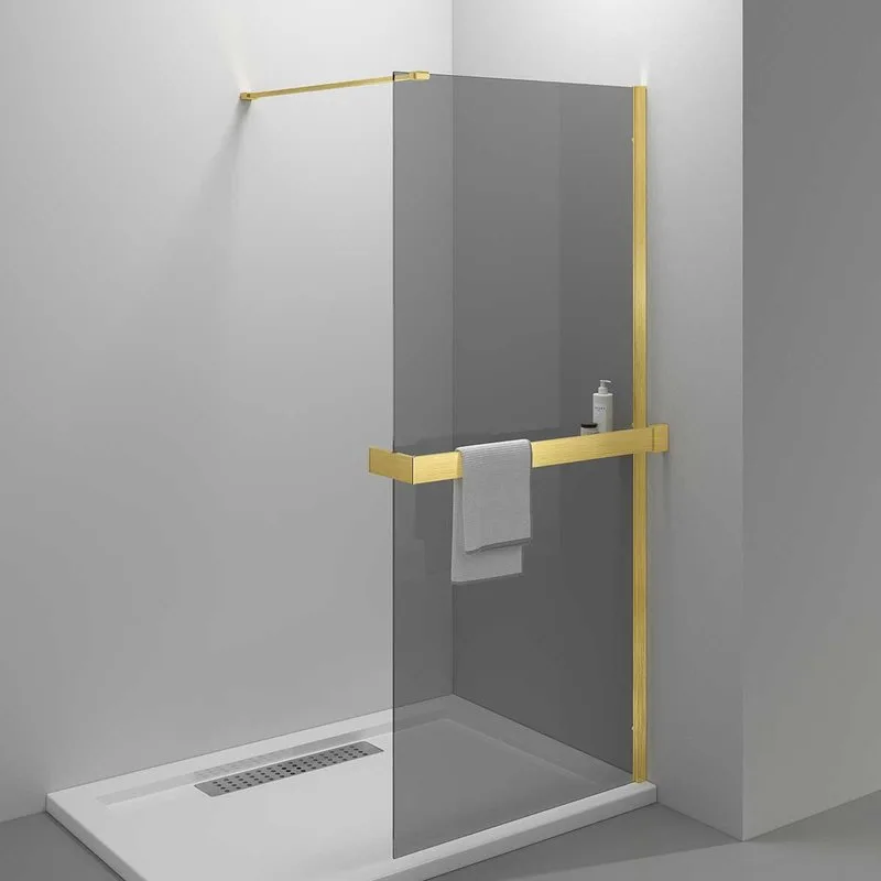 Душевая перегородка Vincea Walk-in HR VSW-4HR800CGG 80 см, профиль брашированное золото, стекло тони Sancos — официальный сайт