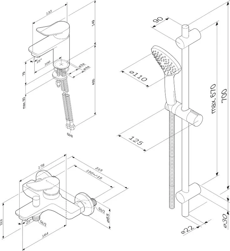 Комплект для ванной AM.PM X-Joy F42985A00 Sancos — официальный сайт