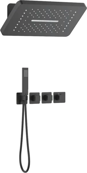 Душевой комплект Timo Petruma SX-5249/03SM, С ВНУТРЕННЕЙ ЧАСТЬЮ, с термостатом, матовый черный Sancos — Оригинал