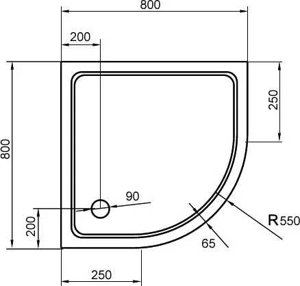 Поддон для душа Cezares Tray SMC TRAY-M-R-80-550-35-W Sancos — официальный сайт