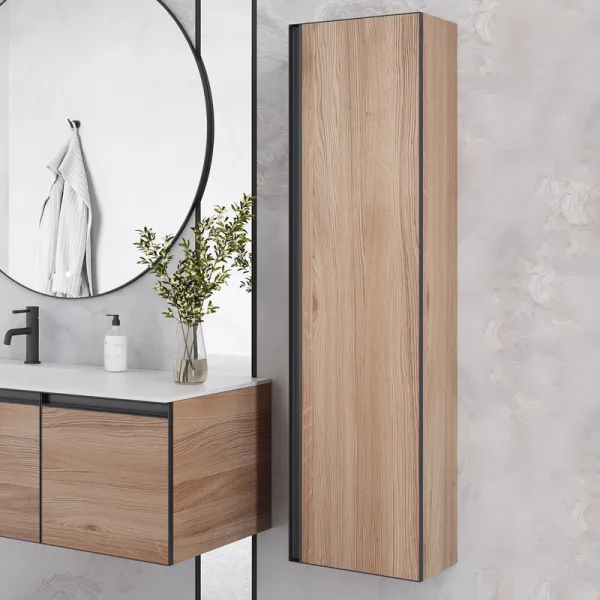 Шкаф-пенал для ванной Armadi Art Quatro willow, профиль anthracite Sancos — Оригинал