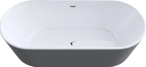 Акриловая ванна Art&Max AM-525-1700-745 170x75 см, отдельностоящая, белая, овальная, с каркасом Sancos — Оригинал