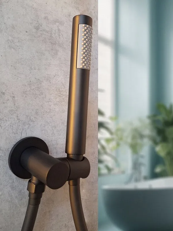 Душевой комплект AltroBagno Unione 040408 NeOp, С ВНУТРЕННЕЙ ЧАСТЬЮ, матовый черный Sancos — официальный сайт