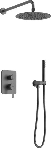 Душевой комплект ALTROBAGNO Юнион (Unione) 040108 GM С ВНУТРЕННЕЙ ЧАСТЬЮ, оружейная сталь Sancos — Оригинал