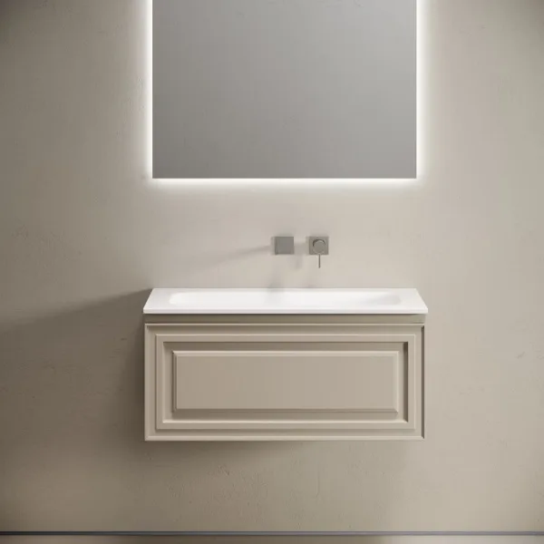 Тумба с раковиной Sancos Very 90 подвесная, beige soft, раковина СN7019wx Sancos — Оригинал