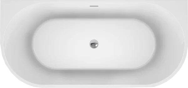 Акриловая ванна BelBagno BB710-1500-750 150x75 см, пристенная, белая, овальная, со сливом-переливом Sancos — Оригинал