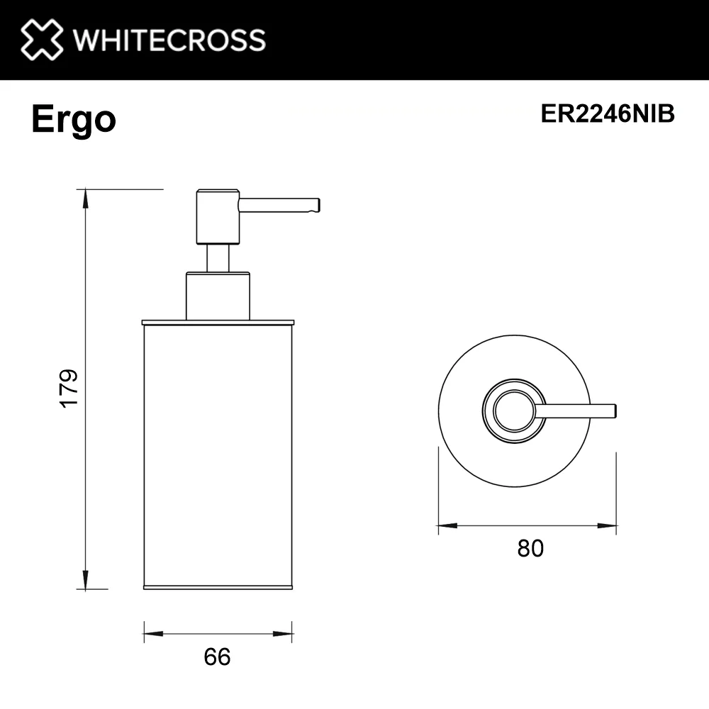 Дозатор WHITECROSS Ergo ER2246NIB брашированный никель Sancos — официальный сайт