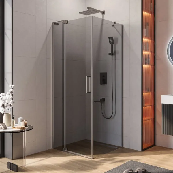 Душевой уголок Cezares Slider AH 1 80-70/80 GRIGIO GM профиль оружейная сталь, стекло серое Sancos — Оригинал