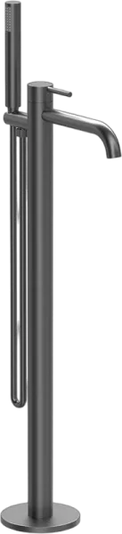 Напольный смеситель для ванны с душем Vincea Desire VTF-1DGM, вороненая сталь Sancos — Оригинал