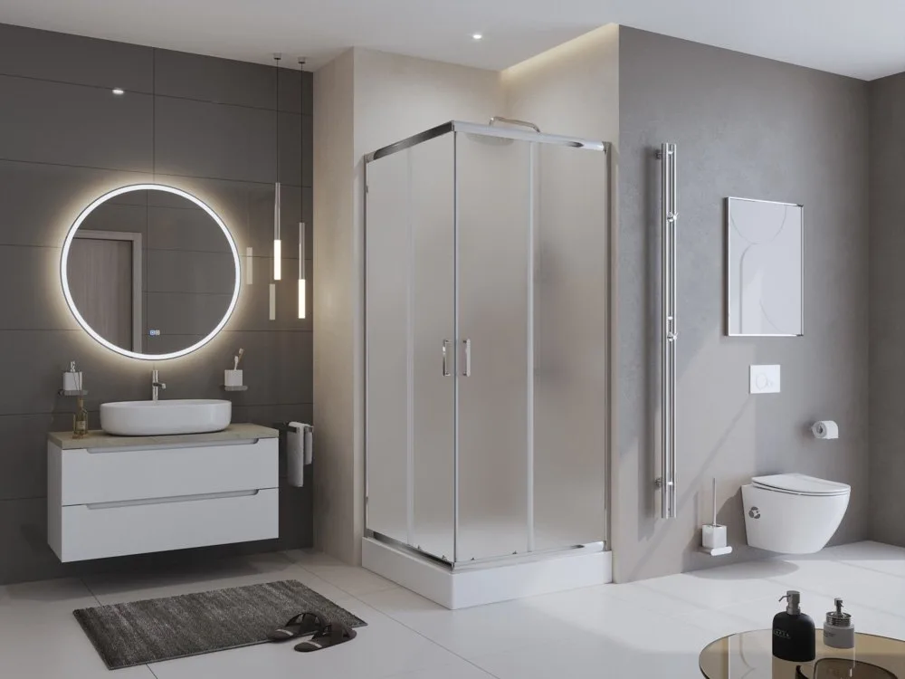 Душевой уголок BelBagno Uno 195 A 2 95 P Cr стекло текстурное Sancos — официальный сайт