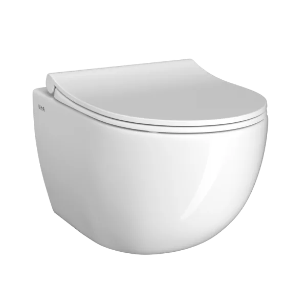 Унитаз подвесной VitrA Sento 7748B003-0075 сиденье 130-003-009 с микролифтом, безободковый, белый Sancos — Оригинал
