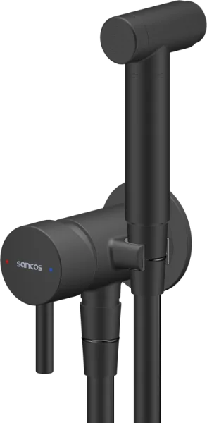 Гигиенический душ Sancos Atom SC2001MB со смесителем, С ВНУТРЕННЕЙ ЧАСТЬЮ, черный матовый Sancos — Оригинал
