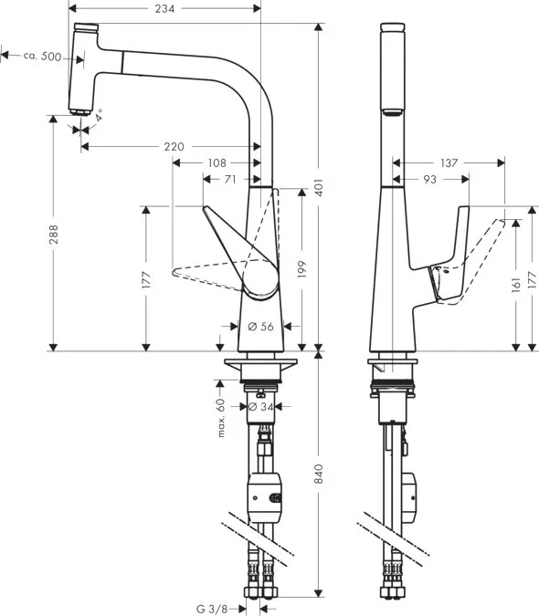 Смеситель для кухни Hansgrohe Talis Select S 72821000 Sancos — официальный сайт