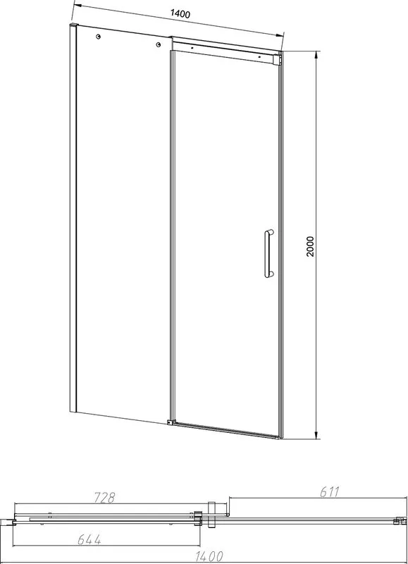Душевая дверь в нишу Vincea Dice VDS-4D140CL 140 см, профиль хром Sancos — официальный сайт