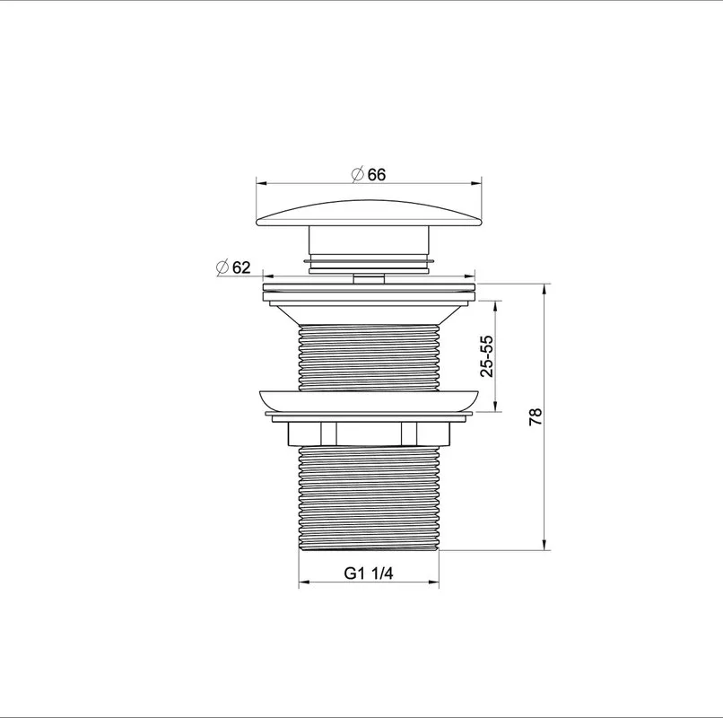 Донный клапан для раковины Wonzon & Woghand WW-88SS02-MB черный матовый Sancos — официальный сайт