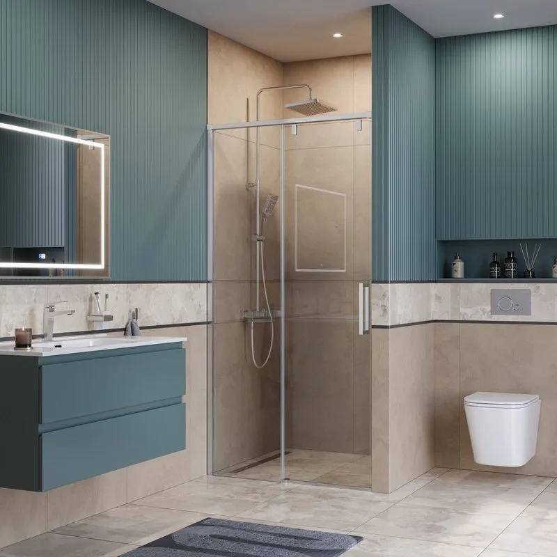 Душевая дверь в нишу BelBagno Soft Close-1 BF-1-110-C-Cr профиль хром Sancos — официальный сайт