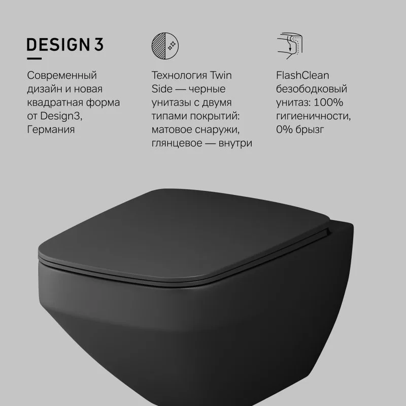 Унитаз подвесной AM.PM Inspire V2.0 FlashClean C50A1700MBSC Sancos — официальный сайт