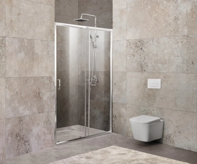 Душевая дверь в нишу BelBagno Unique BF-1-100/115-C-Cr стекло прозрачное Sancos — официальный сайт