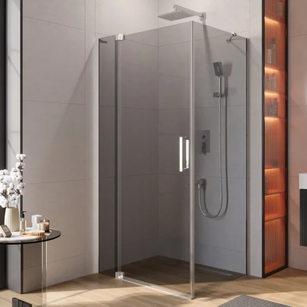 Душевой уголок Cezares Slider AH 1 80-90/100 Grigio Cr профиль хром, стекло серое Sancos — Оригинал