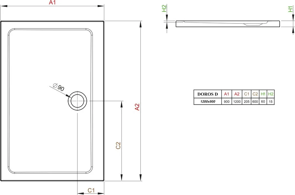 Поддон для душа Radaway Doros D 90x120 Sancos — официальный сайт
