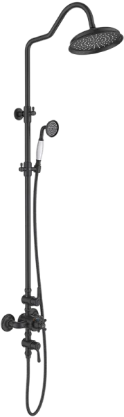 Душевая стойка AQUATEK Классик AQ2563MB, с термостатом, матовая черная Sancos — Оригинал