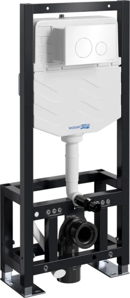 Система инсталляции для унитазов Wasserkraft Dill 61TLT.010.ME.WH02, с кнопкой смыва белой Sancos — Оригинал
