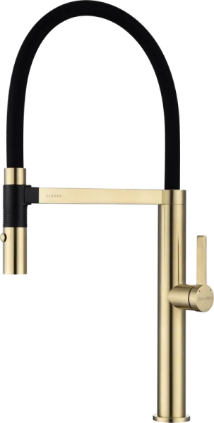 Смеситель для кухни Paulmark Leader Le214101-SBG с гибким изливом, светлое брашированное золото Sancos — Оригинал
