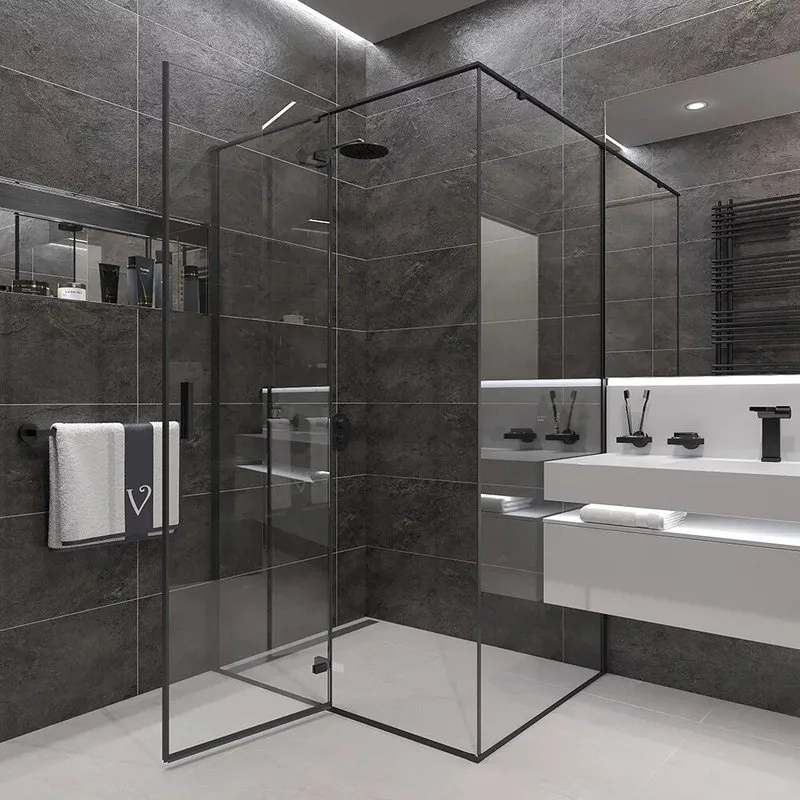 Душевой уголок Veconi Rovigo RV-073B 80x80, профиль черный Sancos — официальный сайт