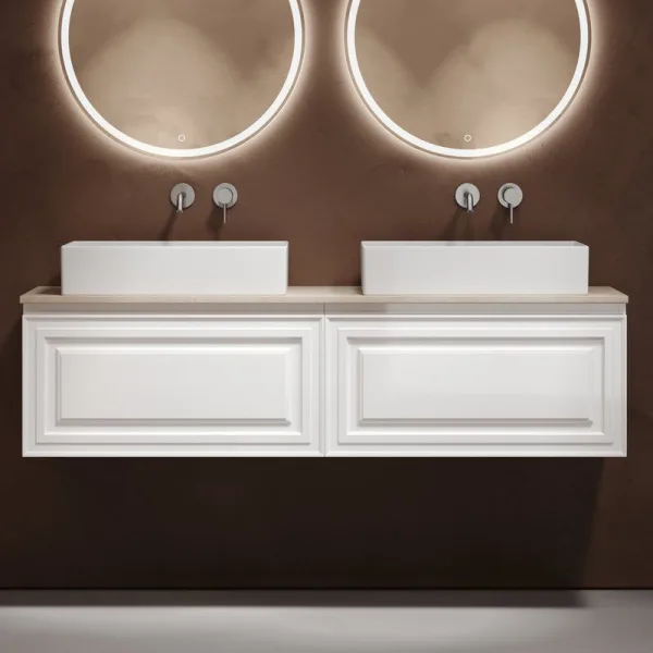 Тумба с раковиной Sancos Very 160 bianco, столешница бежевая TT160A2, раковина CN6070 Sancos — Оригинал