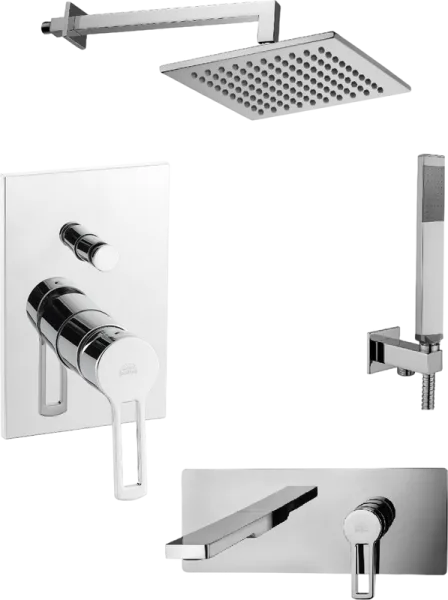 Комплект для ванной Paffoni Ringo KITRIN015CR105KING С ВНУТРЕННЕЙ ЧАСТЬЮ, верхний душ 30 см, хром Sancos — Оригинал