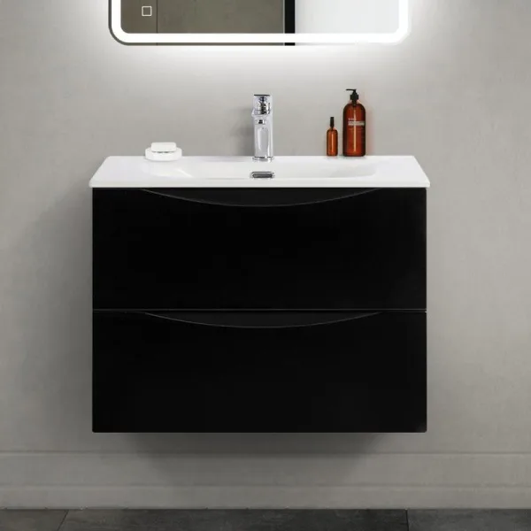Тумба под раковину без столешницы BelBagno Marino-cer-mini 70 подвесная, nero lucido Sancos — Оригинал