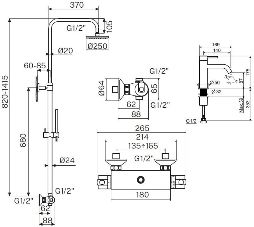 Комплект для ванной Plumberia Selection Ixo KITXO6302BO53 белый матовый Sancos — официальный сайт