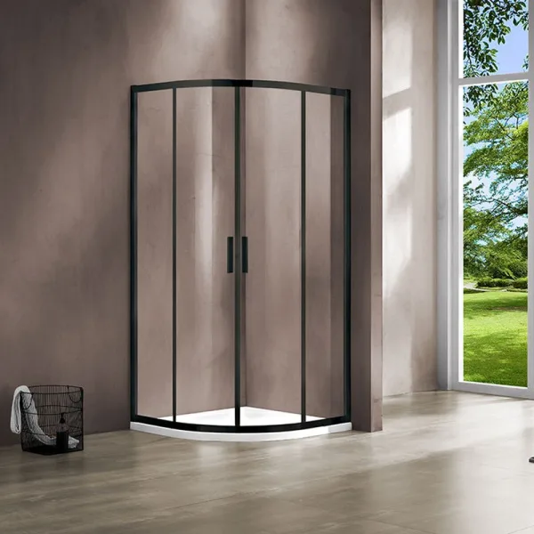 Душевой уголок Vincea Garda VSQ-1G900CLB 90x90, профиль чёрный, стекло прозрачное Sancos — Оригинал